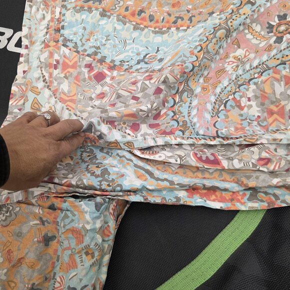 Pottery Barn 4 Pc F/Q Paloma Paisley Organic Cotton Duvet & 3 Pillow Shams 86x86 - Picture 2 of 10